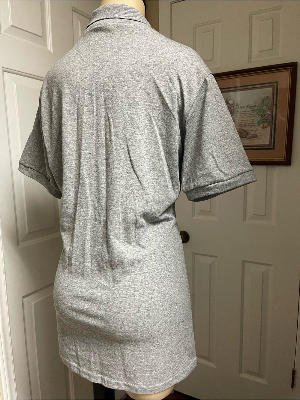 Jerzees Heather Gray 4 Button Collared Polo Shirt - Picture 4 of 13